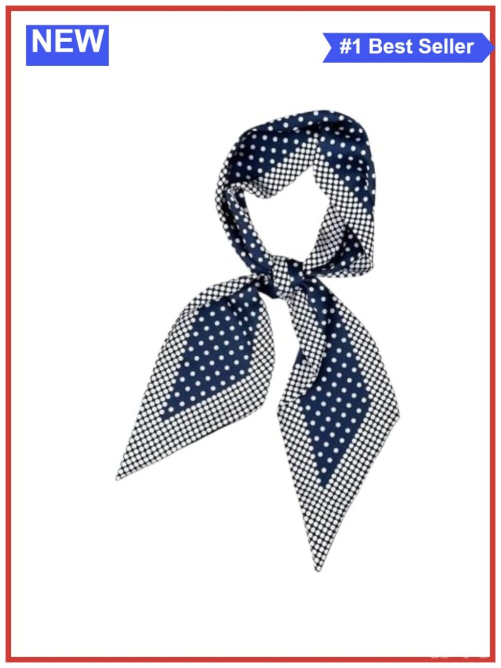 Polka Dot Satin Silk Scarf Lightweight 59x5.9 Inch Neck Head Wrap
